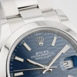 ROLEX Datejust 41 126300 Bright Blue Fluted Motif Oyster Warranty 2023 Box/Paper