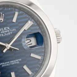 ROLEX Datejust 41 126300 Bright Blue Fluted Motif Oyster Warranty 2023 Box/Paper