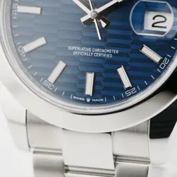 ROLEX Datejust 41 126300 Bright Blue Fluted Motif Oyster Warranty 2023 Box/Paper