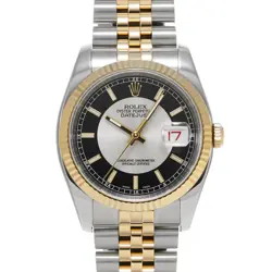 SILVER/BLACK MENS WRISTWATCH