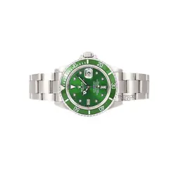 ROLEX SUBMARINER 16610 S/STEEL OYSTER 40MM WATCH GREEN DIAMOND DIAL GREEN INSERT