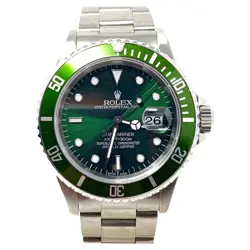 ROLEX SUBMARINER 16610 S/STEEL OYSTER 40MM WATCH GREEN DIAMOND DIAL GREEN INSERT