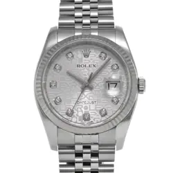 ROLEX 116234G DATEJUST SILVER COMPUTER/DIAMOND MENS WRISTWATCH WITH BOX & PAPER