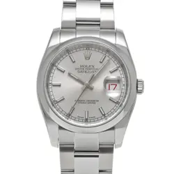ROLEX 116200 DATEJUST SILVER MENS WRISTWATCH WITH BOX & PAPER