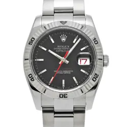 ROLEX 116264 DATEJUST TURN-O-GRAPH BLACK MENS WRISTWATCH