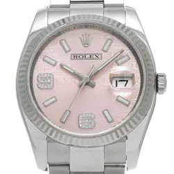 ROLEX 116234 Datejust Pink Wave/Diamond mens Wristwatch