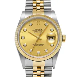 ROLEX  DATEJUST 16233G NUMBER 1997 MANUFACTURED CHAMPAGNE/DIAMOND WATCH WRISTWAT