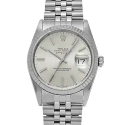 ROLEX 3/31  DATEJUST 16234 E NUMBER 1990 MANUFACTURED SILVER WATCH WRISTWATCH R4