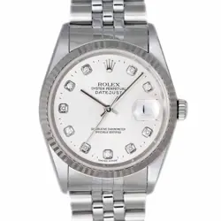 ROLEX  16234G DATEJUST SILVER R45_0317