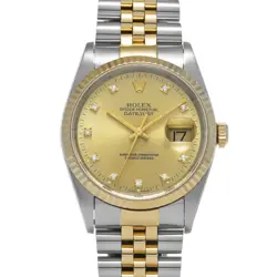 ROLEX  DATEJUST 16233G X NUMBER 1991 MANUFACTURED CHAMPAGNE/DIAMOND WATCH WRISTW