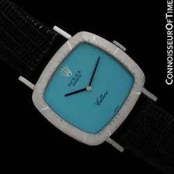 1973 ROLEX CELLINI VINTAGE MENS 18K WHITE GOLD TV WATCH - MINT WITH WARRANTY