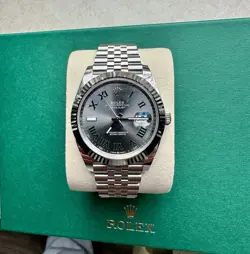 ROLEX 41MM DATEJUST 126334 WIMBLEDON DIAL JUBILEE BRACELET WITH WHITE GOLD BEZEL