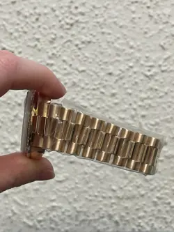 Rolex Day-Date 1803 Red Pearl Diamond Dial and Diamond Bezel 18kt President 36mm