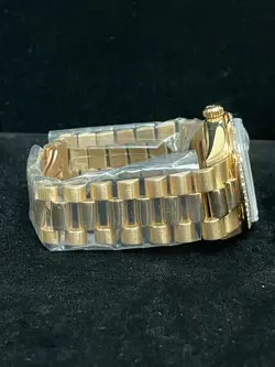 Rolex Day-Date 1803 Red Pearl Diamond Dial and Diamond Bezel 18kt President 36mm