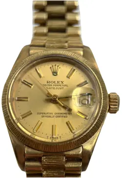 ROLEX DATEJUST LADIES 18K YELLOW GOLD WATCH