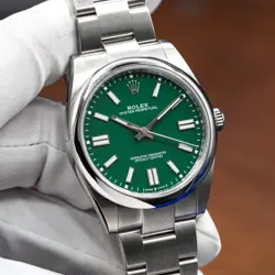 ROLEX OYSTER PERPETUAL 41MM GREEN DIAL STAINLESS STEEL 124300