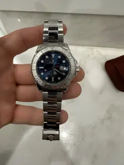 MINT ROLEX YACHT-MASTER PLATINUM BLUE 40MM STAINLESS STEEL WATCH 116622 