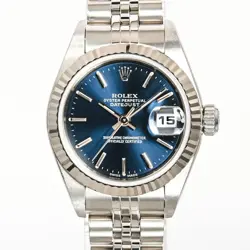 ROLEX WATCH DATEJUST 79174 Y SERIAL AUTOMATIC WINDING BLUE DIAL SS X WG LADIES