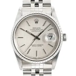 USED ROLEX DATEJUST 16220 SILVER CASE SIZE 36MM MEN'S WATCH #321718