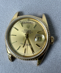 1980 ROLEX DAY-DATE 18038 PRESIDENT 18K SINGLE QUICKSET 36MM WATCH (HEAD ONLY)