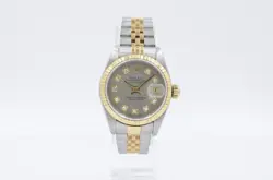 ROLEX LADY-DATEJUST 26MM 69173 GREY DIAMOND DIAL 1994 WITH BOX AND PAPERS
