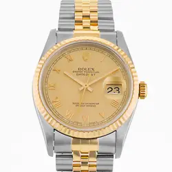 ROLEX DATEJUST 36 16233 VINTAGE ROMAN STEEL YELLOW GOLD JUBILEE MENS WATCH 1994