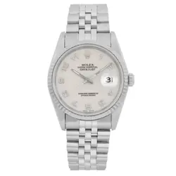 ROLEX DATEJUST 18K WHITE GOLD STEEL CREAM JUBILEE DIAL WATCH 16234