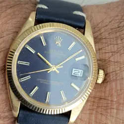 Mens Rolex Oyster Perpetual 14k Gold Date 1503 1960s 35mm Vintage Auto RA264B