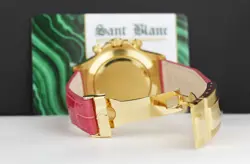 ROLEX 18kt Gold DAYTONA MOP Dial Rainbow Bezel Alligator Strap 116518 SANT BLANC