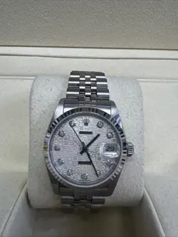 Rolex Datejust 68274 Jubilee Diamond Dial Fluted Bezel With Rolex Box 31mm