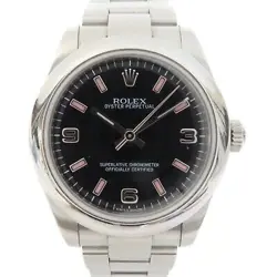 ROLEX OYSTER PERPETUAL AUTOMATIC WATCH 177200 STAINLESS STEEL BLACK