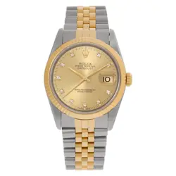 ROLEX DATEJUST 16233 STAINLESS STEEL CHAMPAGNE DIAL 36MM AUTOMATIC WATCH