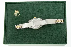 Rolex Lady DateJust Red Diamond Dial - Steel and 18k Gold Diamond Bezel Watch