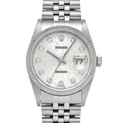 ROLEX 16234G DATEJUST SILVER COMPUTER/DIAMOND MENS WRISTWATCH