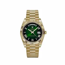 ROLEX DAY-DATE 228238 YELLOW GOLD GREEN OMBRE ROMAN NUMERAL DIAL