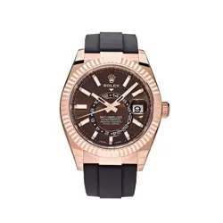 ROLEX SKY-DWELLER 336235 ROSE GOLD BROWN CHOCOLATE DIAL OYSTERFLEX