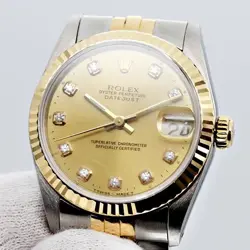 ROLEX DATEJUST 68273G 10P Diamond 82# YG Automatic Gold #035