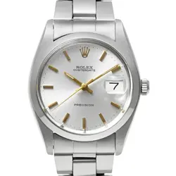 CIRCA 1982 ROLEX OYSTERDATE PRECISION REF.6694 SILVER ANTIQUE MEN WATCH