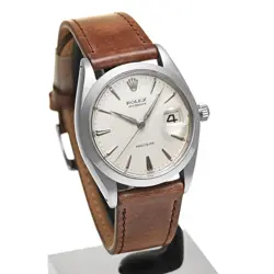 CIRCA 1961 ROLEX OYSTERDATE REF.6694 SILVER ANTIQUE MEN WATCH
