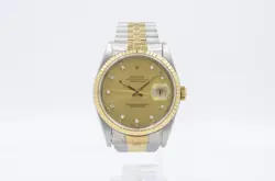 ROLEX DATEJUST 36MM 16233 CHAMPAGNE DIAMOND DIAL 1991 WATCH WITH B&P