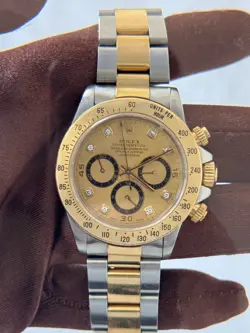 ROLEX DAYTONA REF. 16523 TWO TONE FACTORY DIAMOND DIAL 40MM MEN'S WATCH