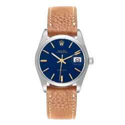 Rolex OysterDate Precision Blue Dial Steel Vintage Mens Watch 6694