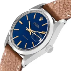Rolex OysterDate Precision Blue Dial Steel Vintage Mens Watch 6694