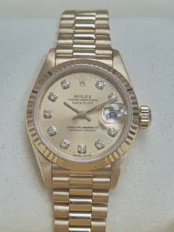 ROLEX DATEJUST 69178 18K YELLOW GOLD CHAMPAGNE DIAMOND DIAL PRESIDENT BRACELET