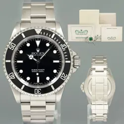 2025 ROLEX CPO PAPERS ROLEX SUBMARINER NO-DATE 2 LINE 14060M STEEL BLACK WATCH