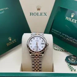 ROLEX DATEJUST 31 NEW 2025 SILVER DIAMOND DIAL TWO TONE ROSE GOLD DIAMOND BEZEL