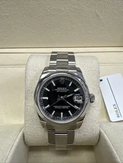Rolex Lady-Datejust 178240 Oyster Bracelet with Smooth Bezel 31mm Black Dial Box
