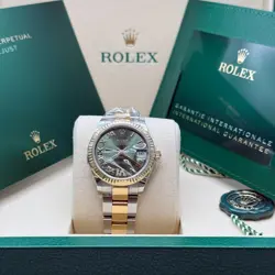ROLEX DATEJUST 31 NEW 2025 GREEN ROMAN DIAMOND 6 DIAL TWO TONE YELLOW GOLD