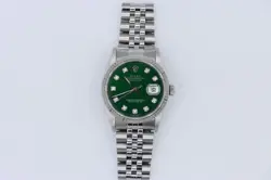Rolex Datejust 16234 Green Diamond Dial Jubilee Band 36mm Circa 1995