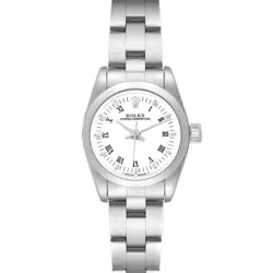 ROLEX OYSTER PERPETUAL NONDATE WHITE ROMAN DIAL STEEL LADIES WATCH 67180